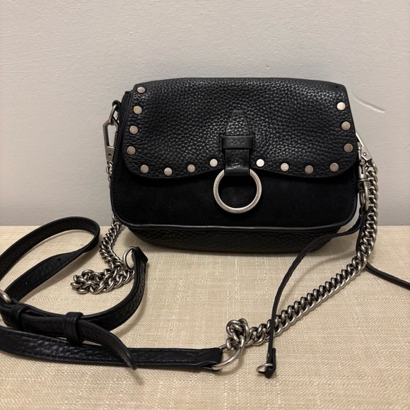 Rebecca Minkoff Black Crossbody Bag with Silver Accents - Picture 1 of 4